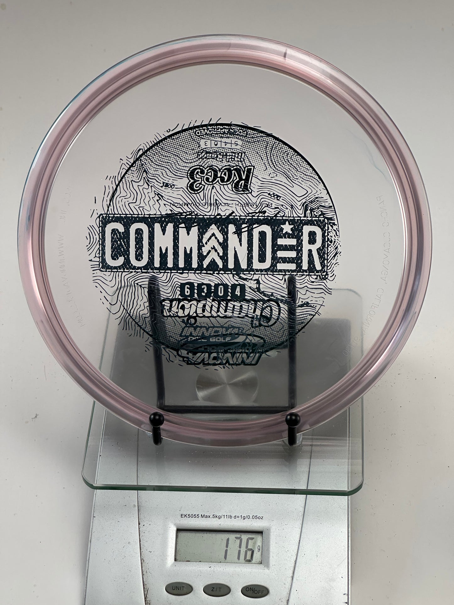 Innova Champion Roc3 Clear/Light Pink Rim Commander Stamp (No Ink)
