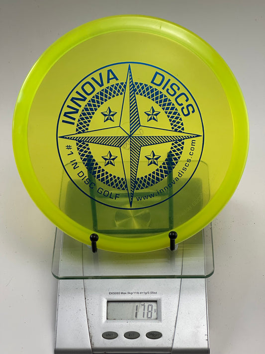 Innova Roc3 Champion (178g) Transparent Yellow/Green Compass Stamp