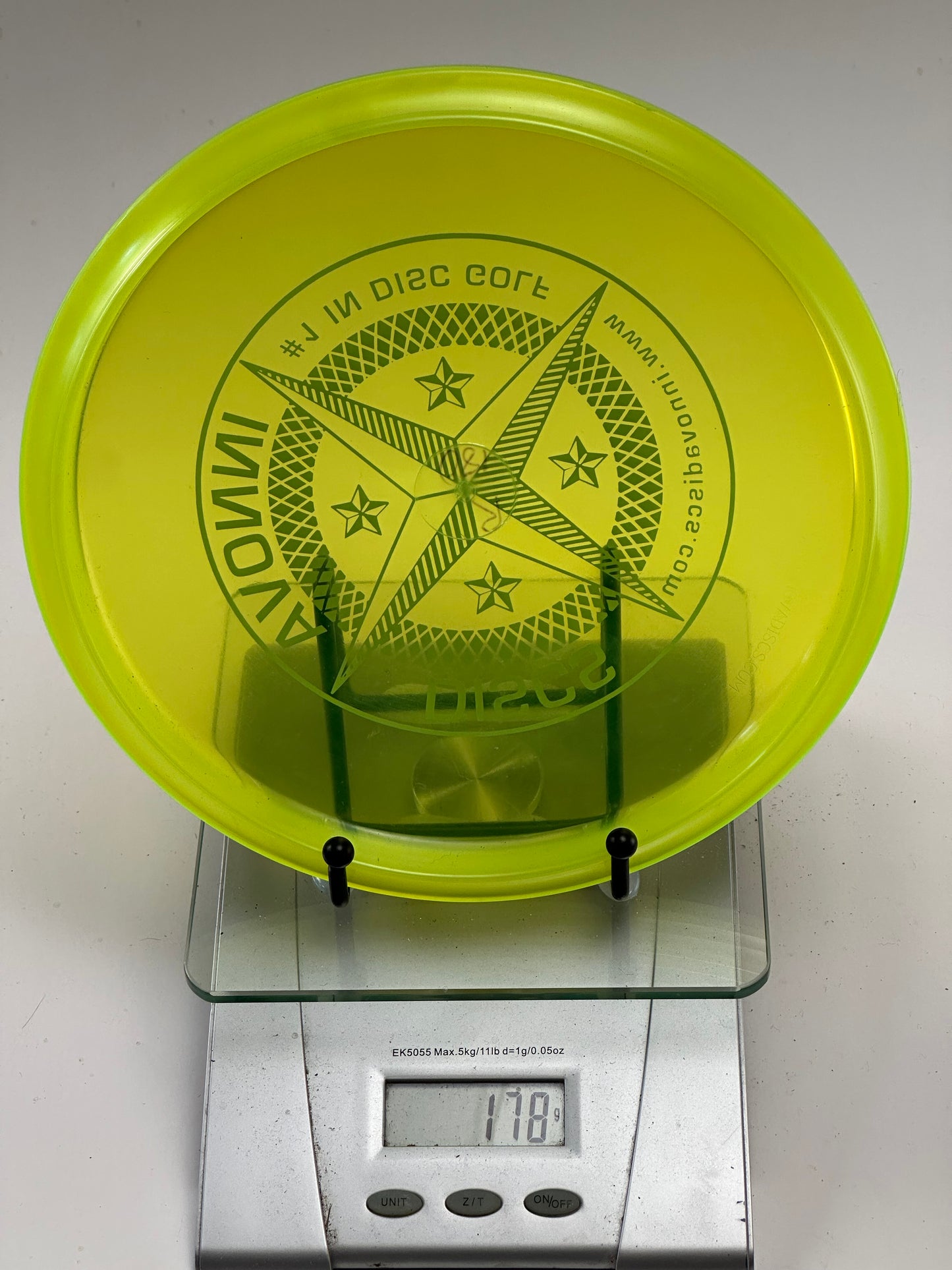 Innova Roc3 Champion (178g) Transparent Yellow/Green Compass Stamp