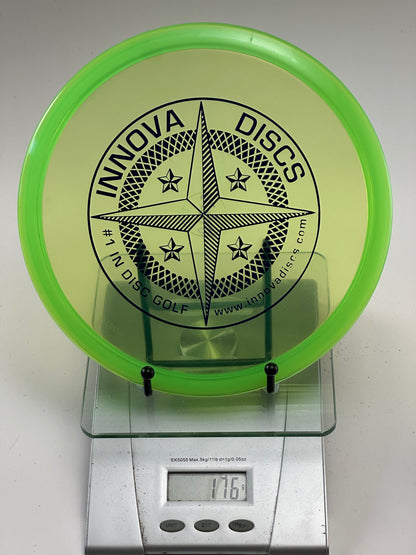Innova Champion Roc3 176g Transparent Yellow/Green Rim – Compass Stamp