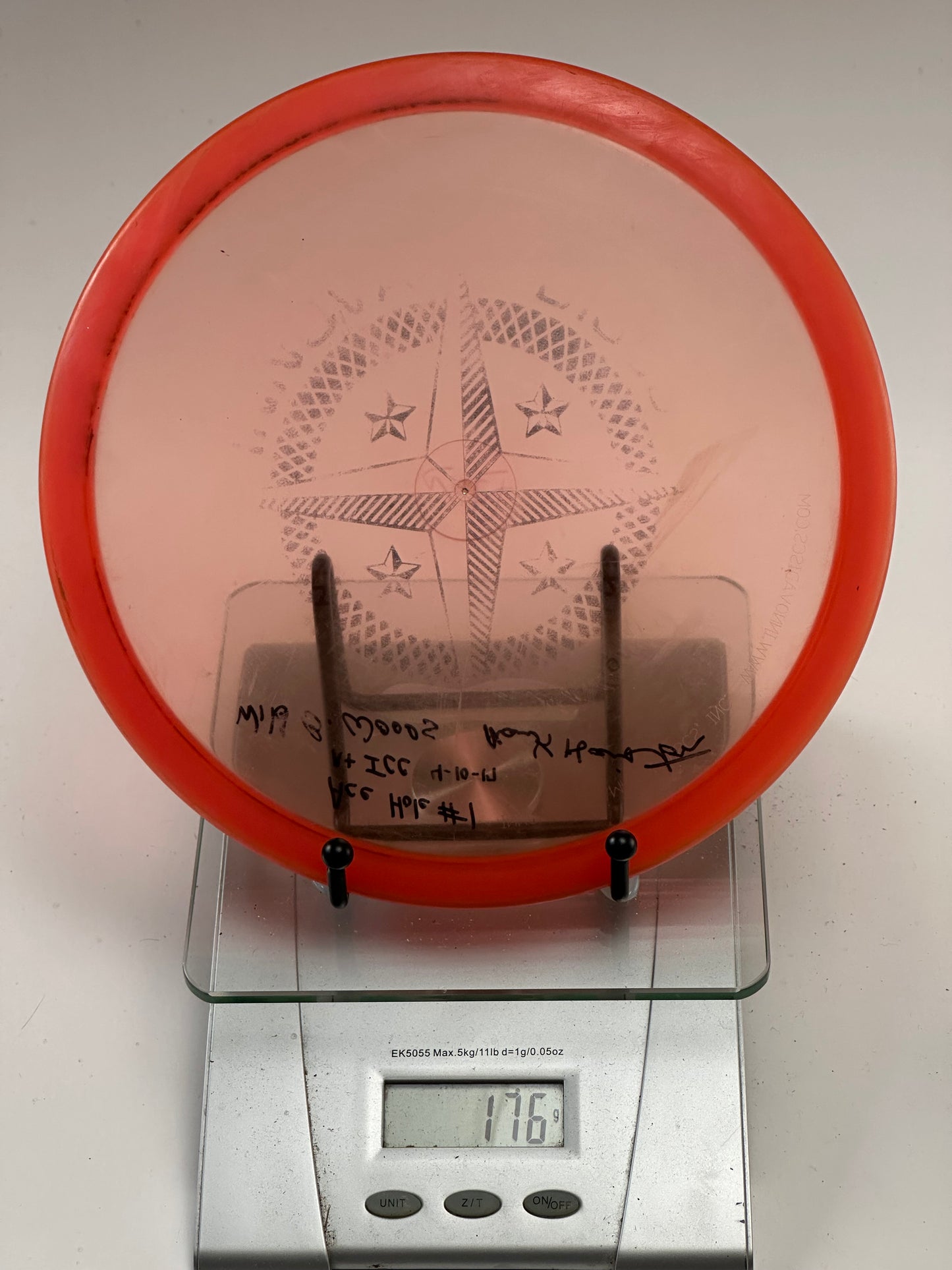 Innova Champion Roc3 Transparent Red Compass Stamp, Signed & Inked (176g)