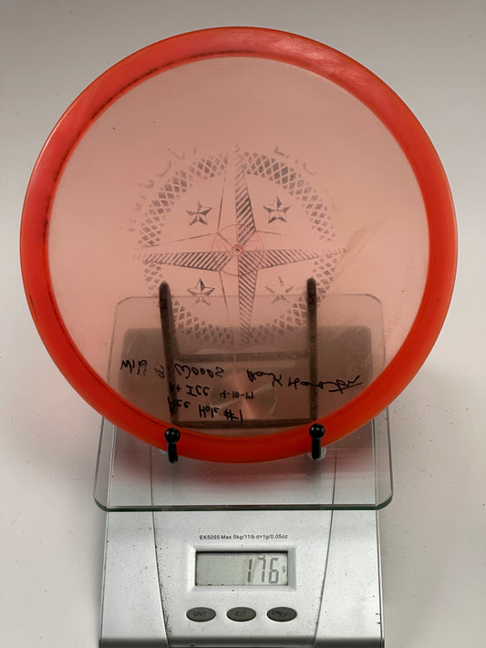 Innova Champion Roc3 Transparent Red Compass Stamp, Signed & Inked (176g)