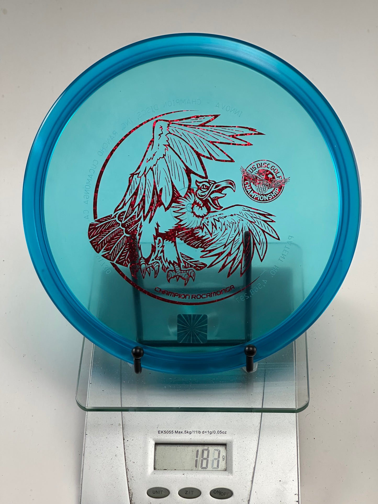 Innova Champion Roc3 Rancho Cucamonga USDGC Eagle Stamp (Translucent Blue)