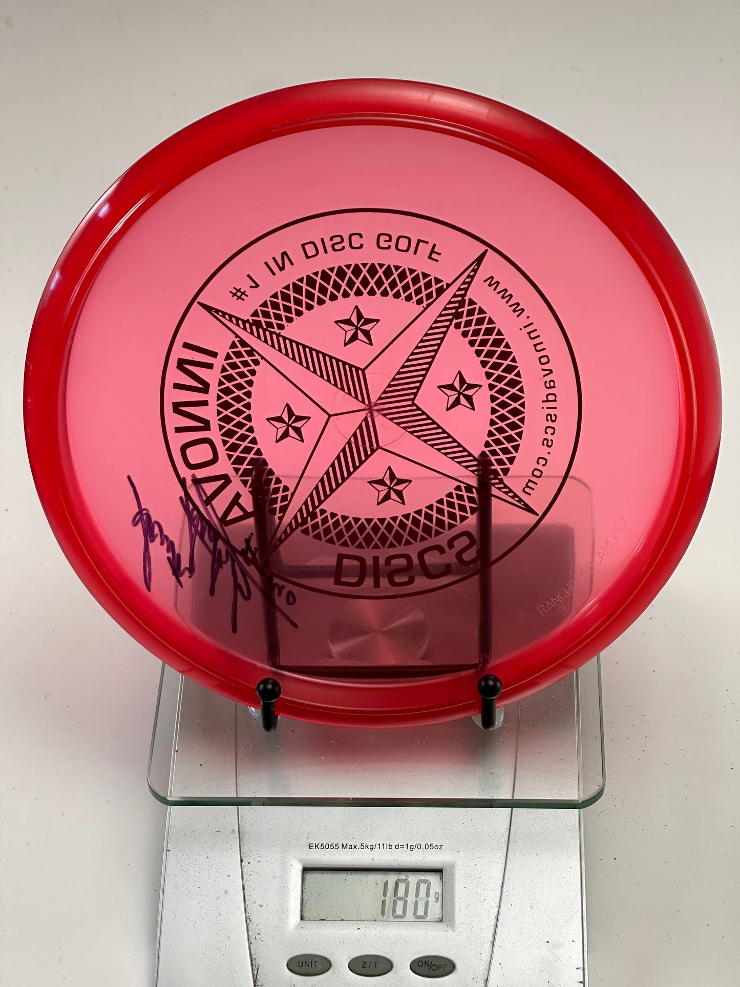 Innova Champion Roc VRoc Midrange (180g) – Transparent Red, Compass Stamp, Signed