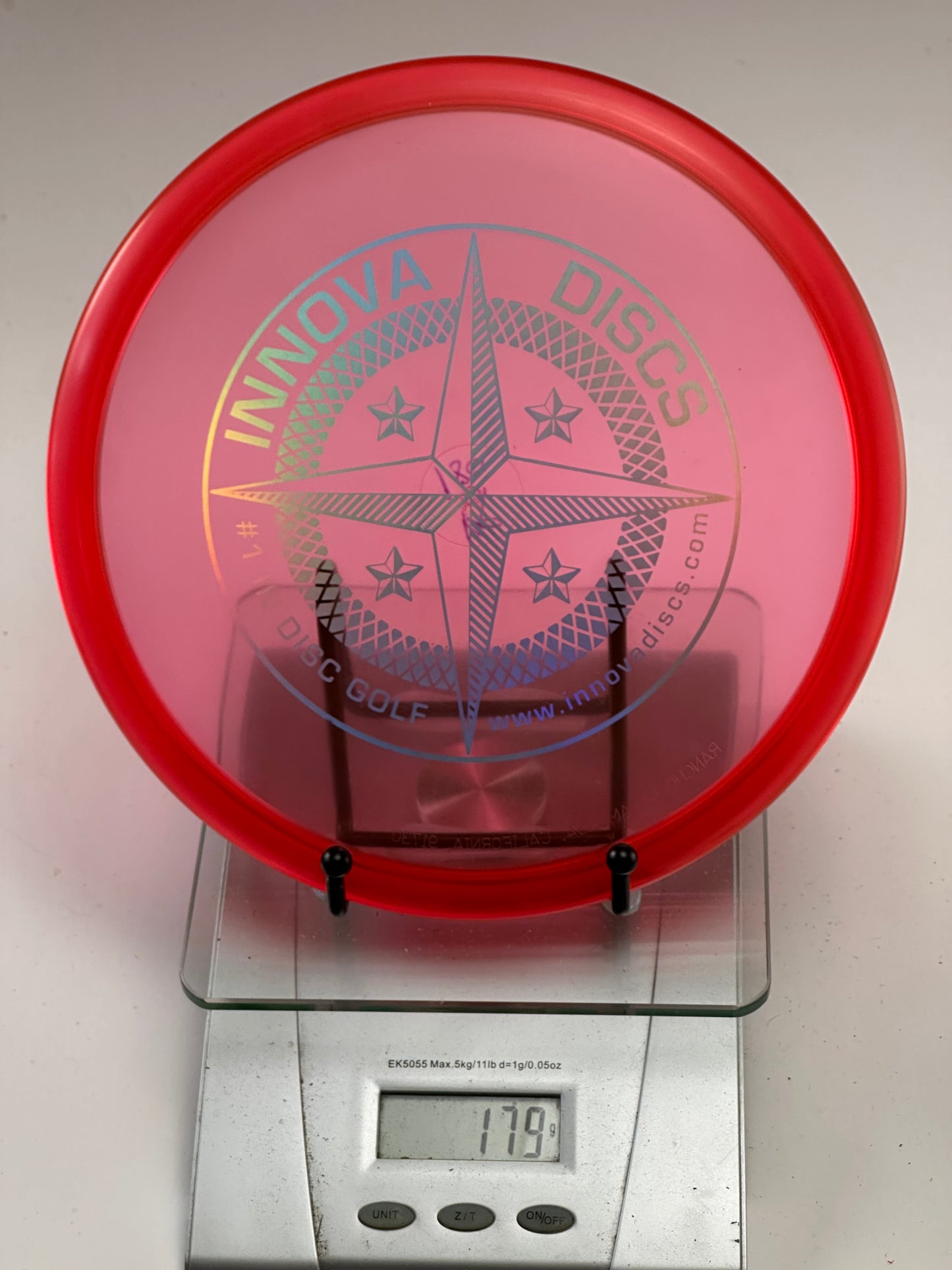 Innova Champion Roc VRoc Midrange - Transparent Red w/ Red Rim, Compass Stamp