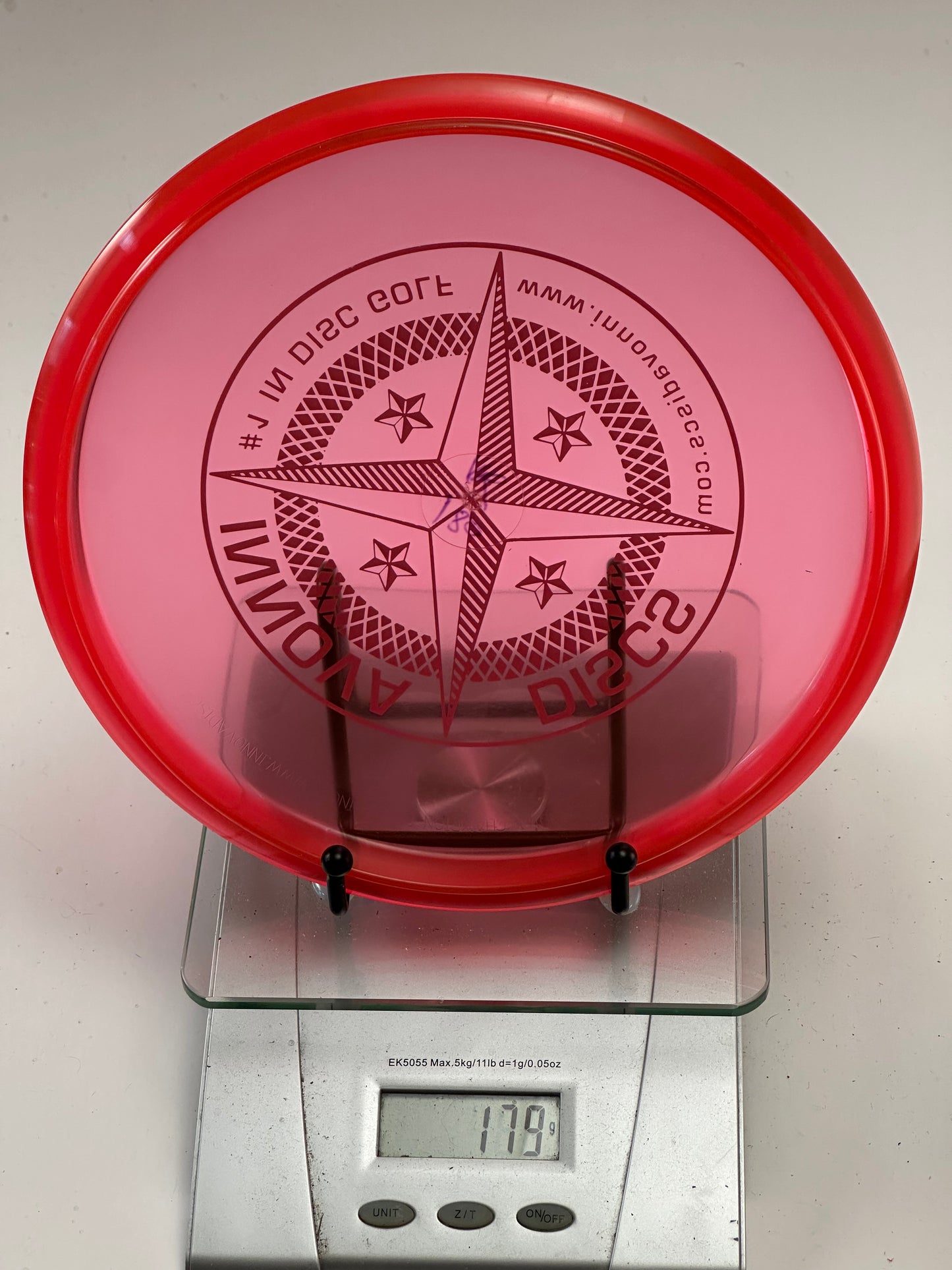 Innova Champion Roc VRoc Midrange - Transparent Red w/ Red Rim, Compass Stamp