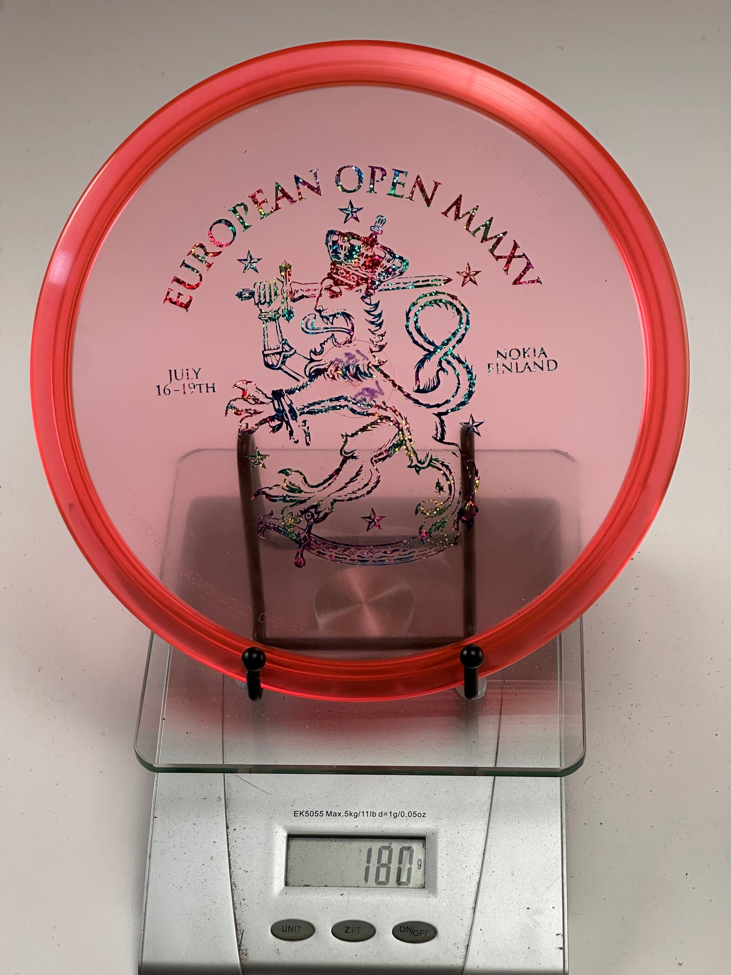 Innova Champion Roc VRoc European Open MMXV Stamp (Translucent Red Rim)