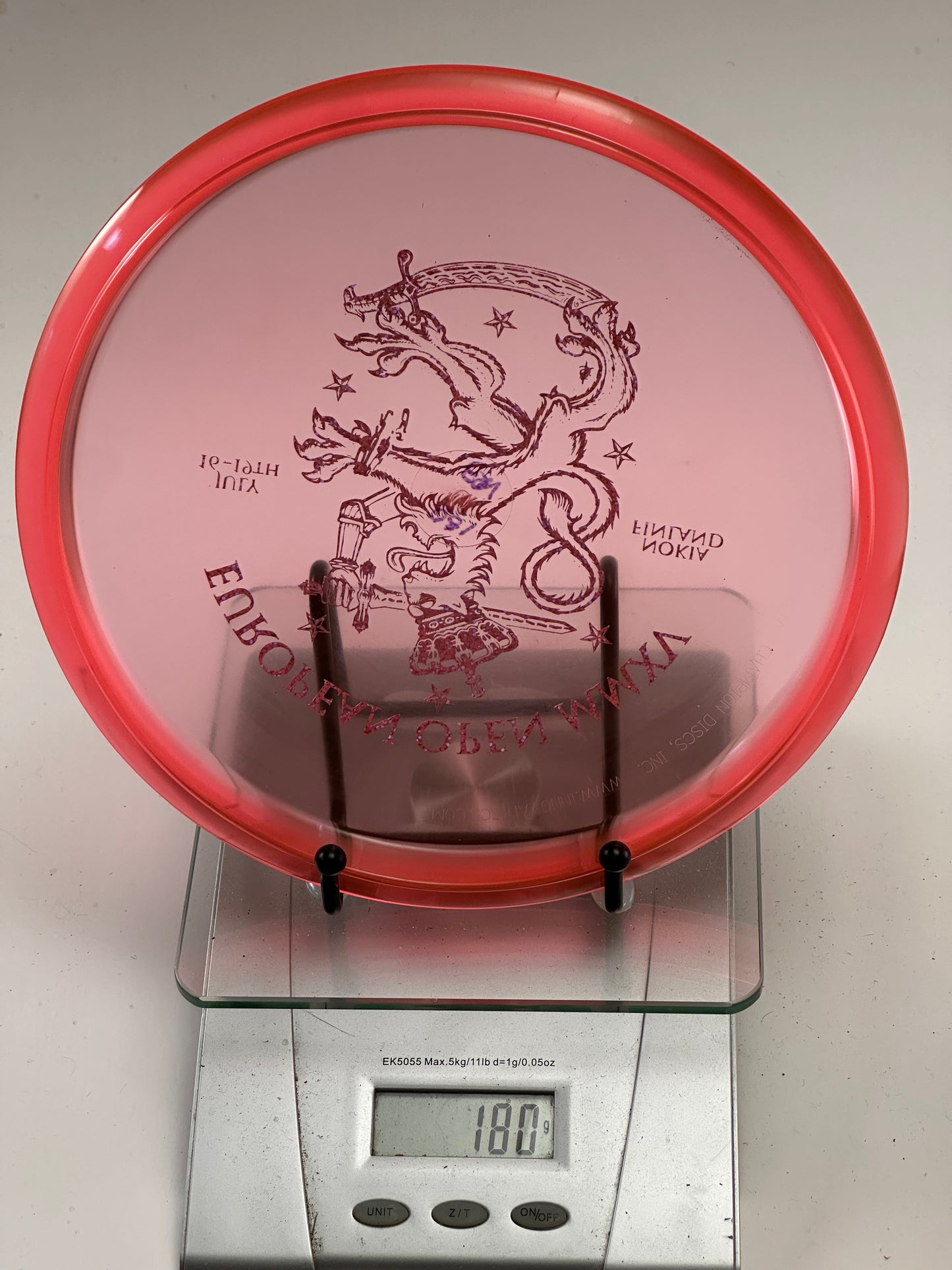 Innova Champion Roc VRoc European Open MMXV Stamp (Translucent Red Rim)