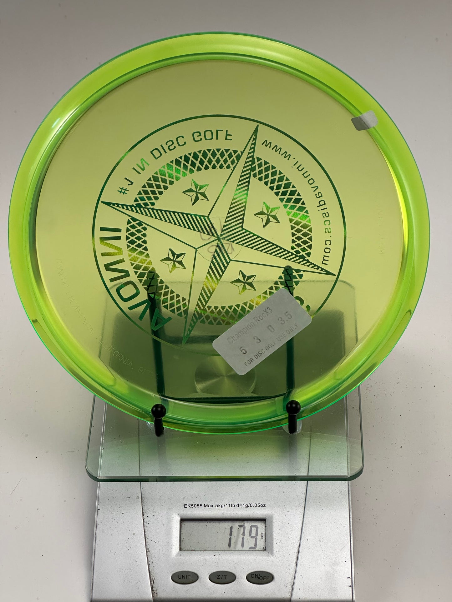 Innova Champion RocX3 Midrange | Transparent Green | Compass Stamp | 179g
