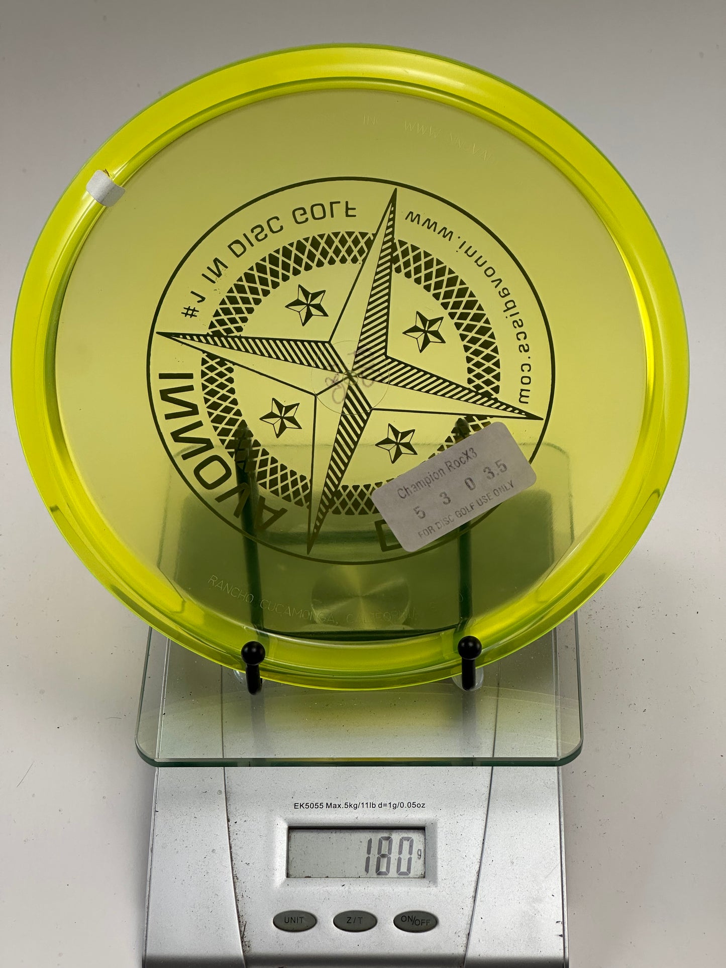 Innova Champion Roc X3 Midrange | Transparent Yellow | Compass Stamp | 180g