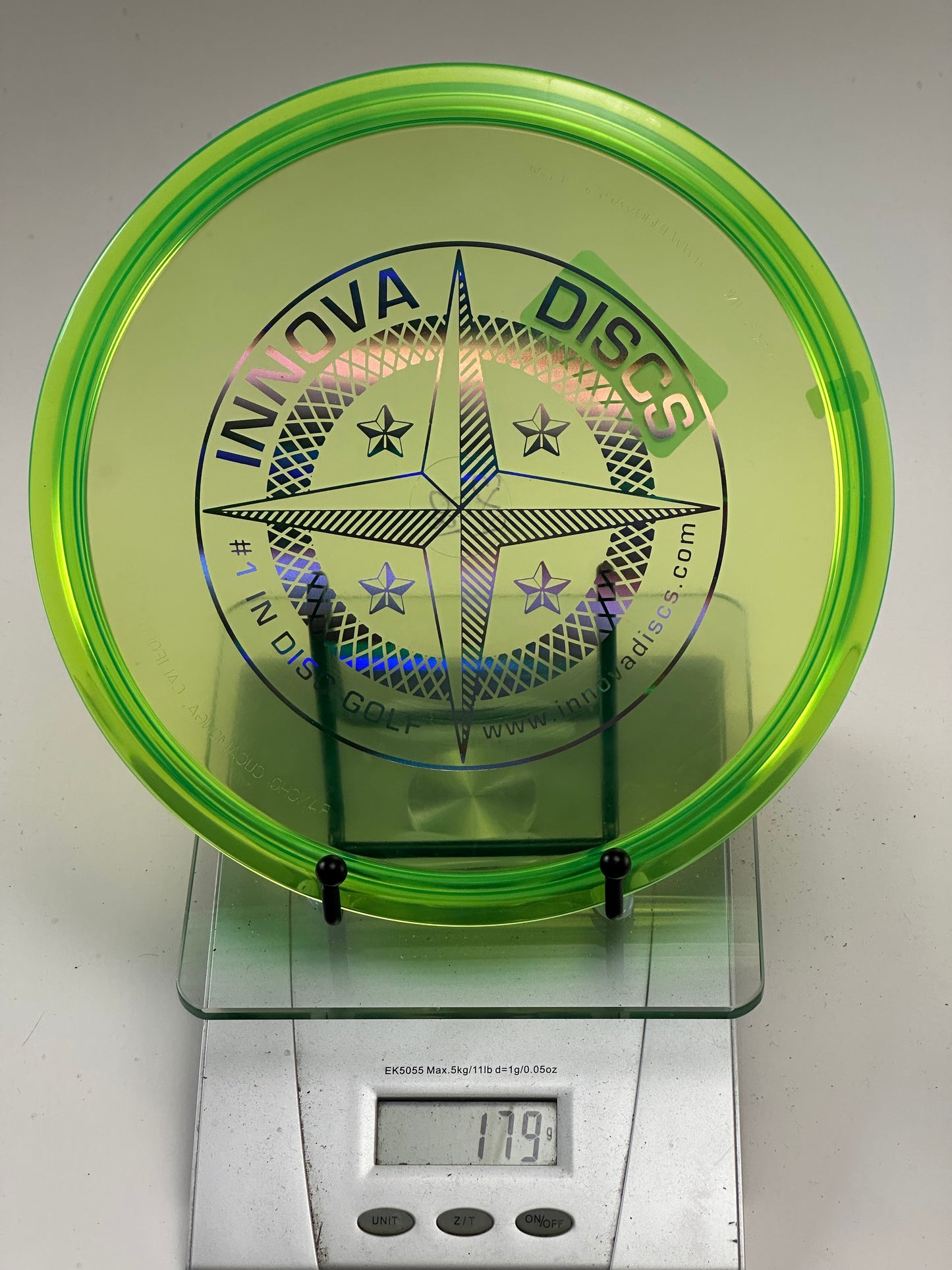 Innova Champion RocX3 Midrange – Transparent Yellow-Green, Compass Stamp (180g)