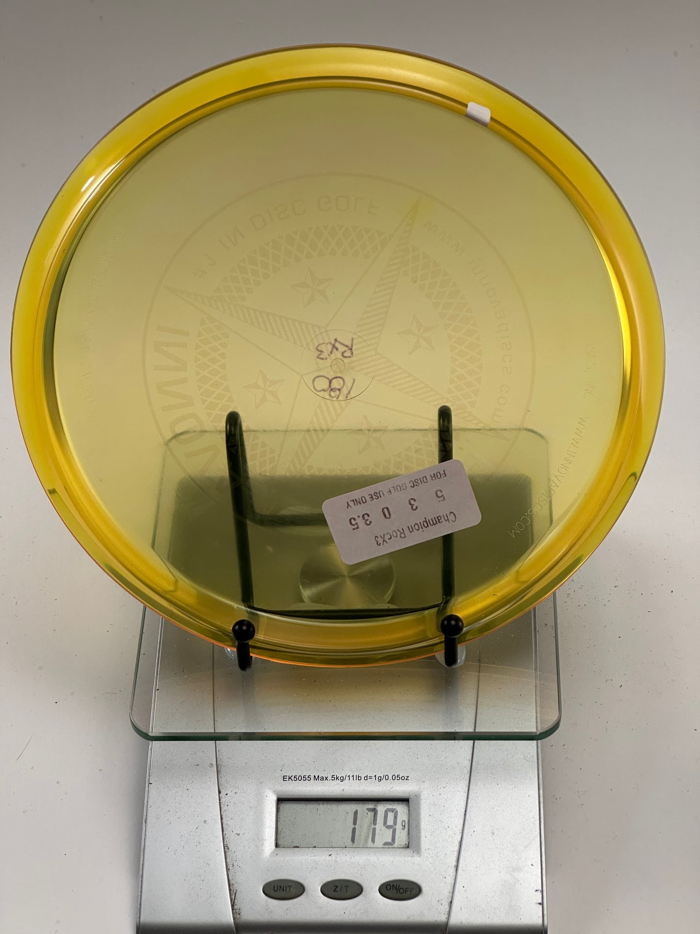Innova Champion Roc X3 Midrange | Transparent Yellow | 180g | Compass Stamp