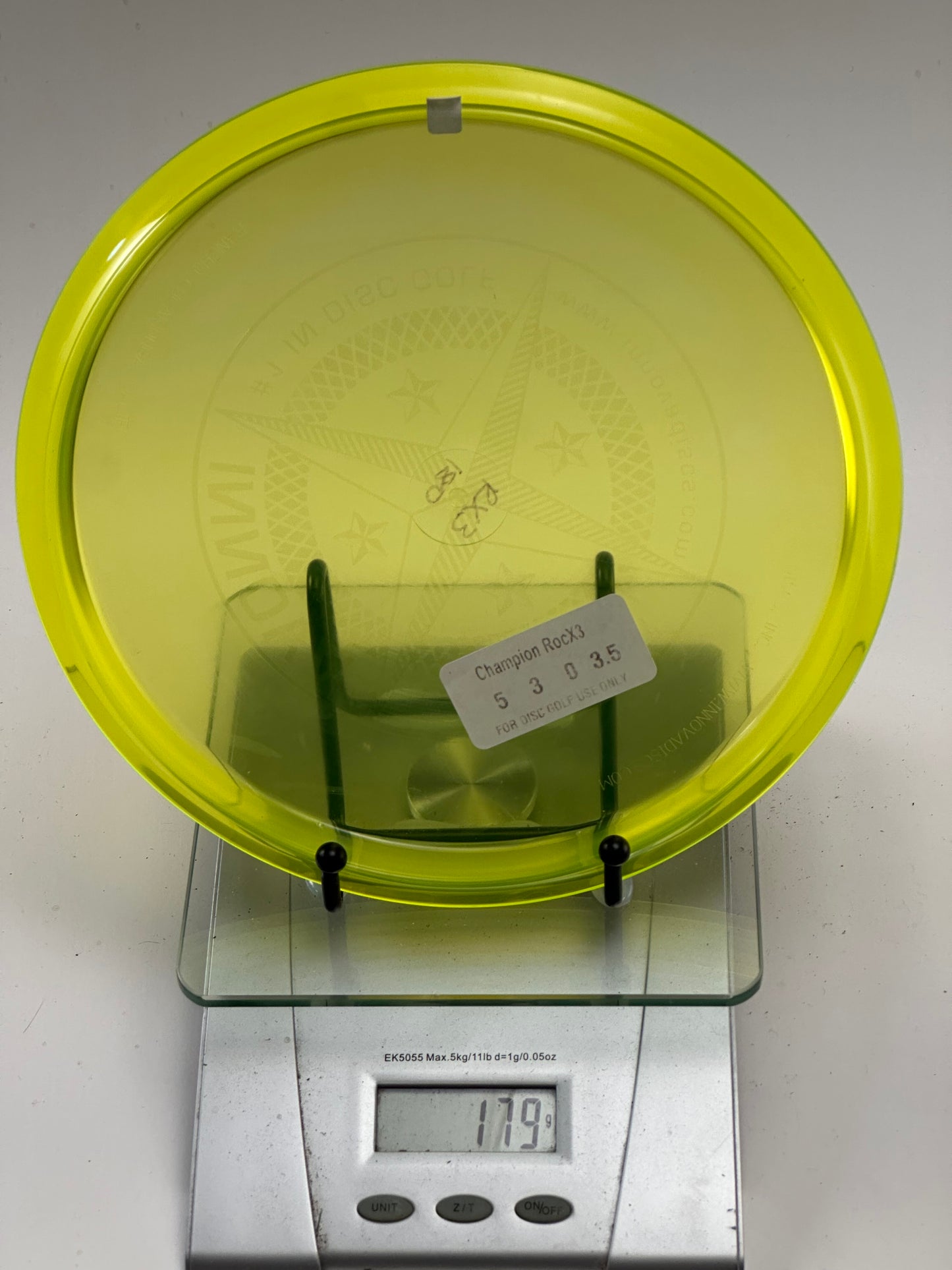 Innova Champion Roc X3 Midrange (179g) Transparent Yellow, Compass Stamp