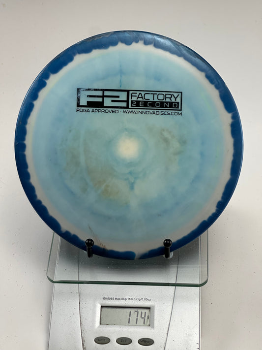 Innova Star Savant (F2) – Swirly Blue Rim, Cloudy Blue Center, Ink