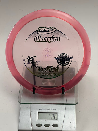 Innova Champion TeeBird Pink Transparent 2013 US Disc Golf Champion Stamp