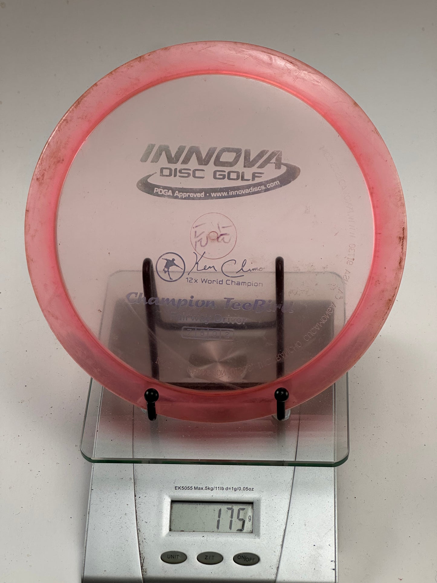 Innova Champion TeeBird Fairway Driver (12x Ken Climo) Clear/Pink Rim