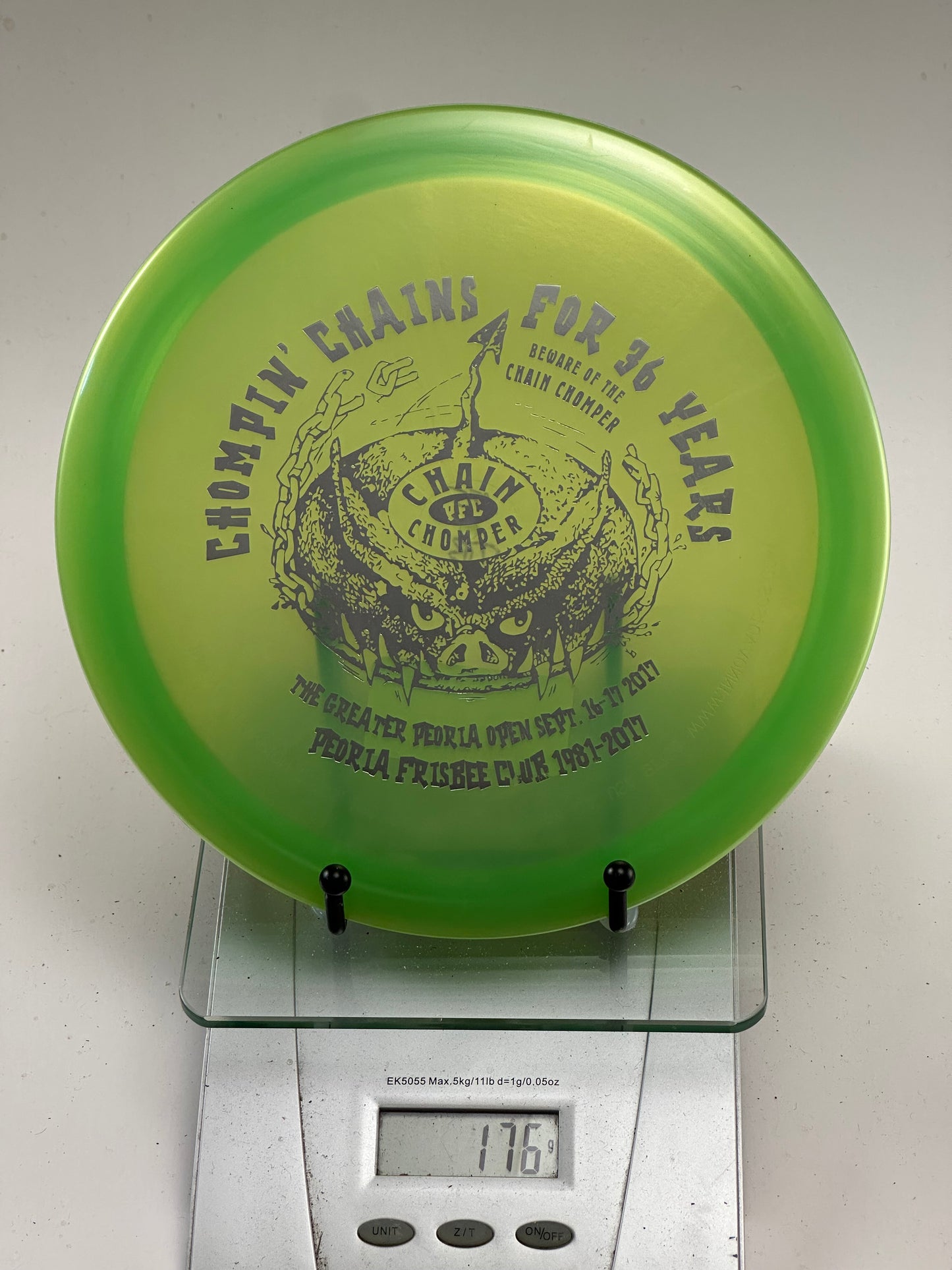 Innova Champion Teebird – Transparent Yellow-Green, Chain Chomper GPO Stamp, 176g
