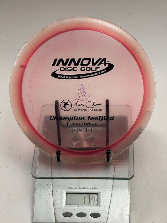 Innova Champion TeeBird 174g - Translucent Pink w/ Red Rim (Ken Climo 12x)