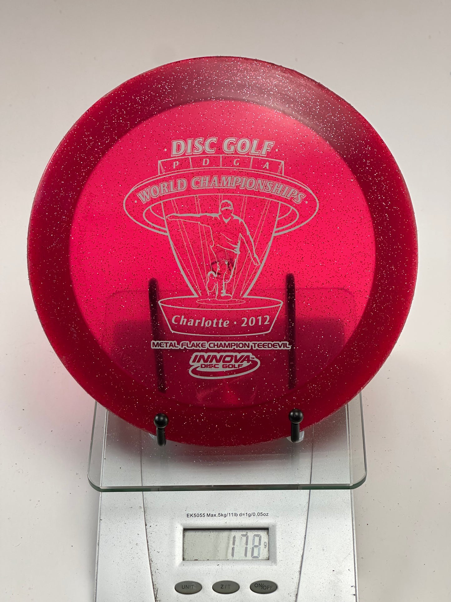 Innova TeeDevil Metal Flake Champion – 2012 PDGA Worlds Stamp (Red)