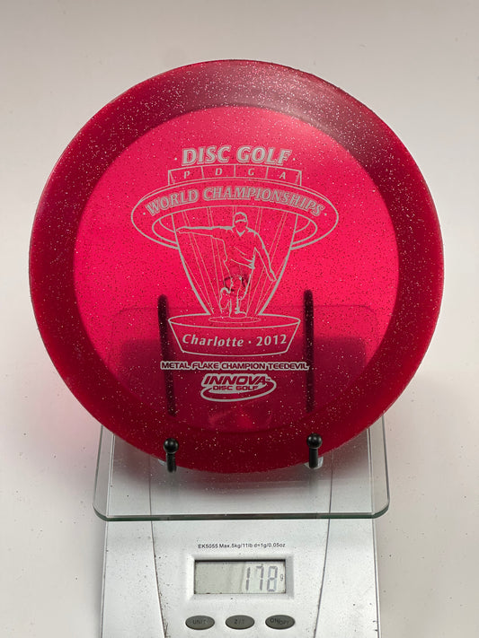 Innova TeeDevil Metal Flake Champion – 2012 PDGA Worlds Stamp (Red)