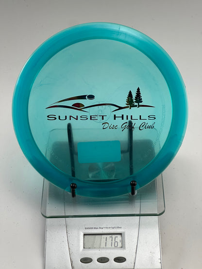 Innova Champion Thunderbird – Transparent Blue Sunset Hills Disc Golf Club Stamp