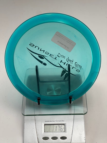 Innova Champion Thunderbird – Transparent Blue Sunset Hills Disc Golf Club Stamp