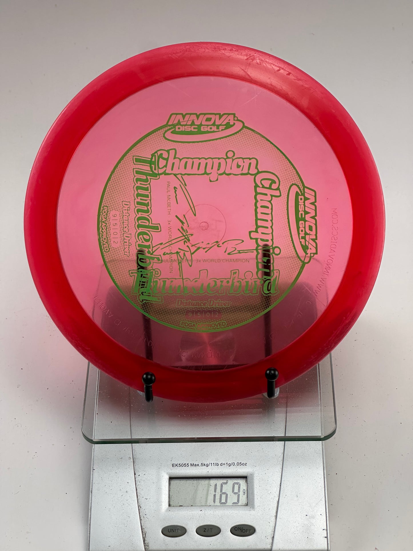 Innova Champion Thunderbird – Transparent Red Paul McBeth 3x Stamp