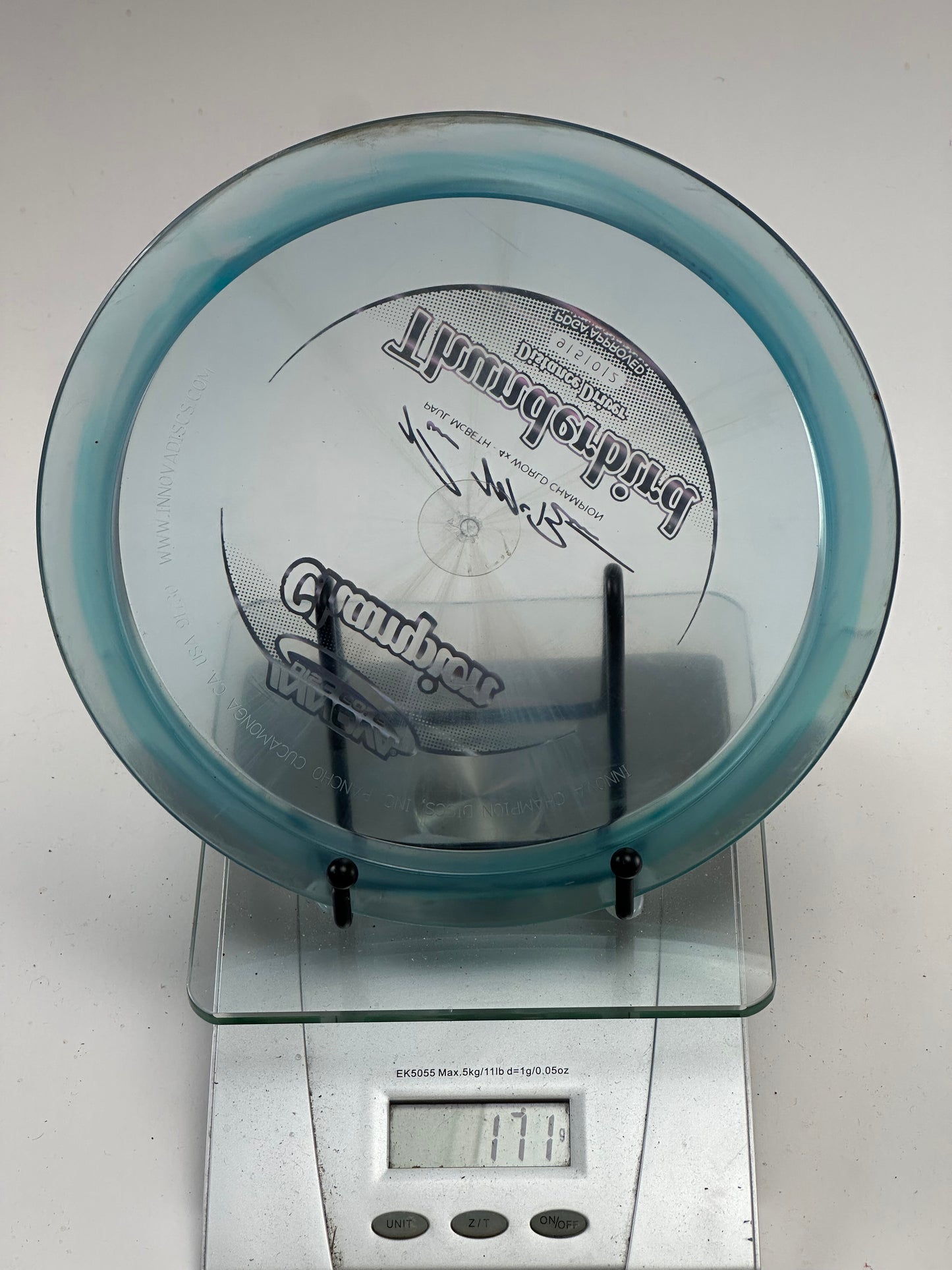 Innova Champion Thunderbird Clear Blue Paul McBeth 4x Stamp 171g