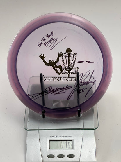 Innova Champion Thunderbird – Transparent Purple “Get You Some!” Stamp, Signed