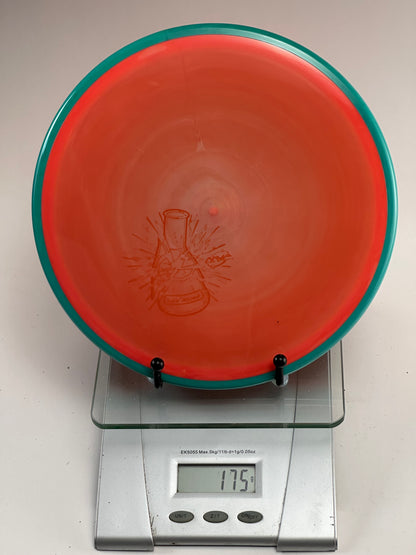 MVP Neutron Balance (Red-Orange w/ Aqua Rim) Beaker Stamp