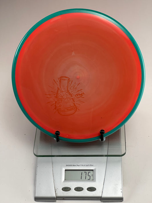 MVP Neutron Balance (Red-Orange w/ Aqua Rim) Beaker Stamp