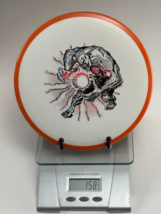 MVP Fission Crave Fairway Driver – White w/ Orange Rim, Superhero Stamp