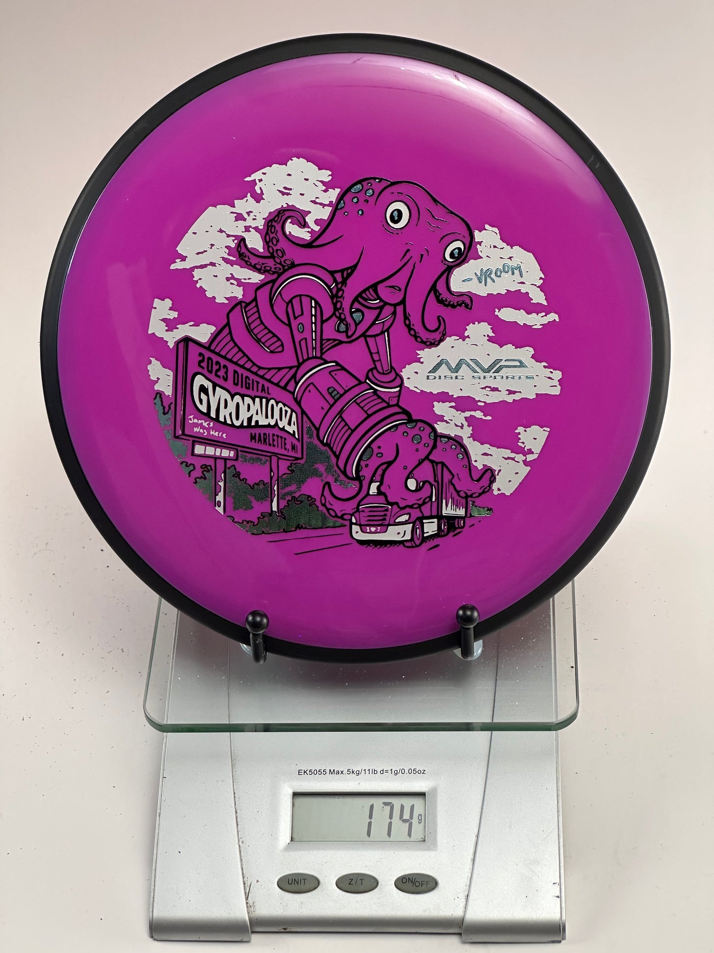 MVP Neutron Detour – Gyropalooza 2023 Octopus Stamp (Purple/Black Rim) 174g