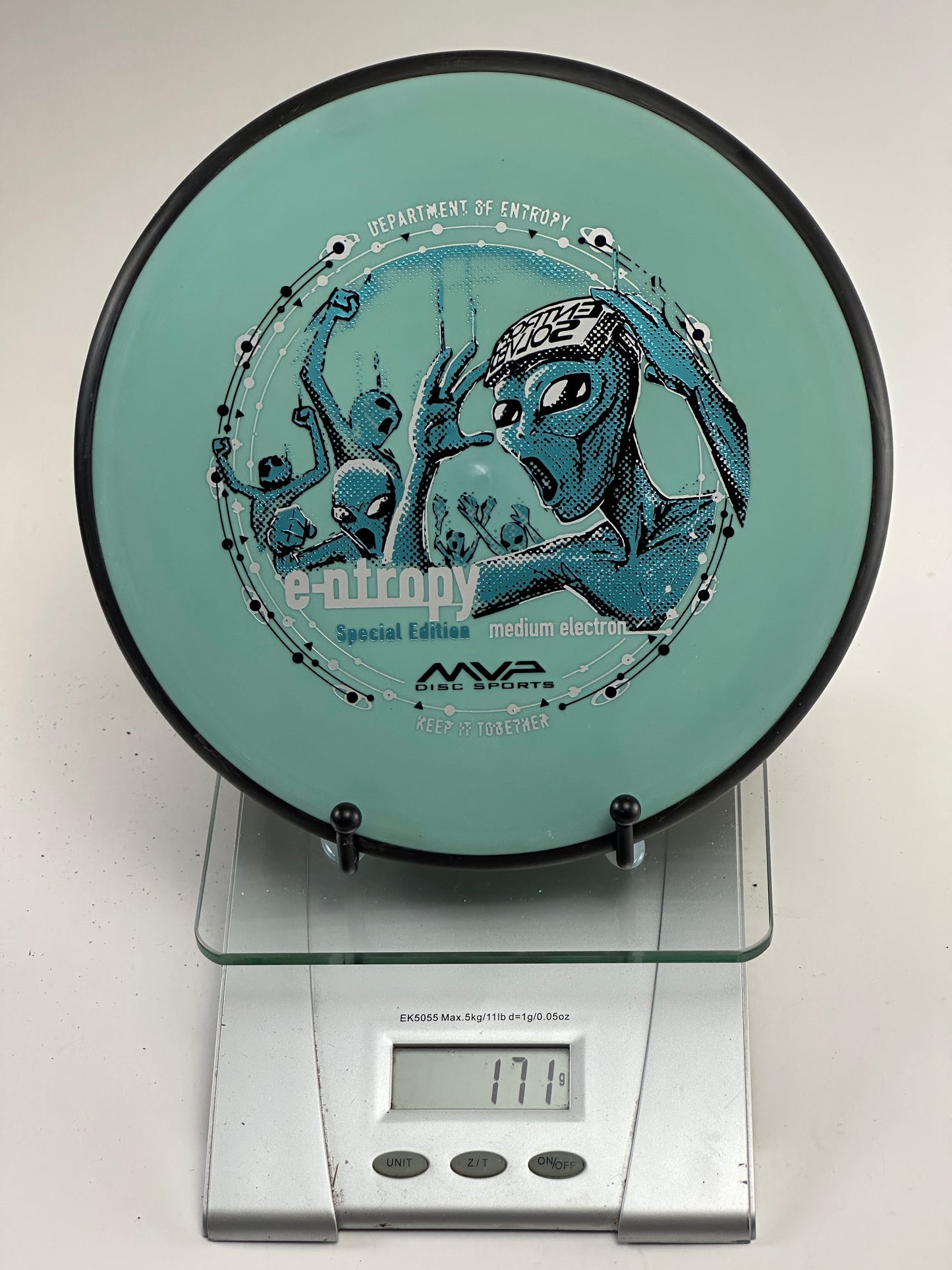 MVP Entropy Special Edition Medium Electron Putter - Aqua/Black Rim