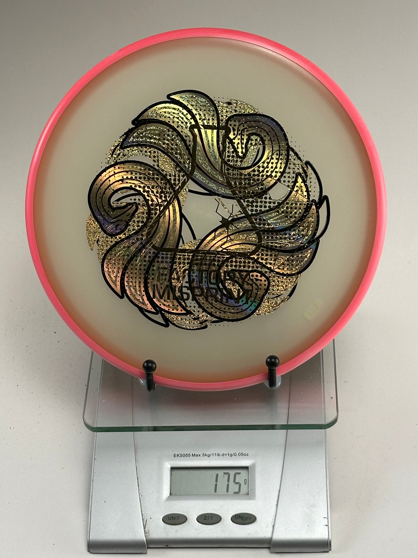 MVP Plasma Envy 175g – Pink Rim / Cream Translucent – Gold Holo Swirl Stamp