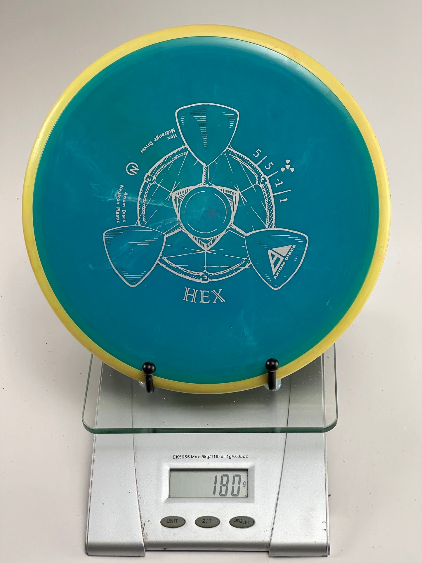 MVP Neutron Hex Midrange (Teal w/ Yellow Rim) 180g