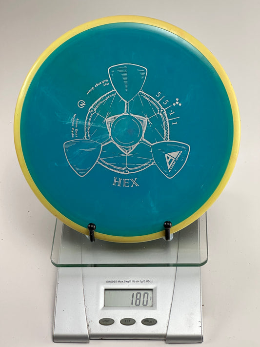 MVP Neutron Hex Midrange (Teal w/ Yellow Rim) 180g
