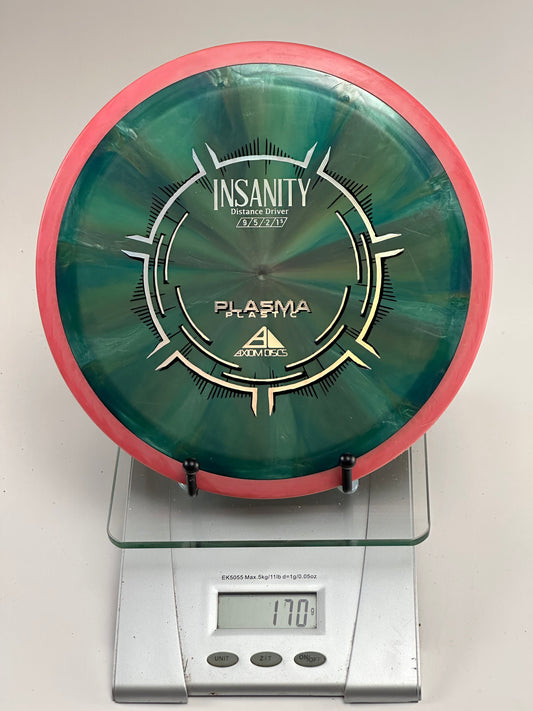 MVP Plasma Insanity Distance Driver | Green Swirl w/ Red Rim | 170g