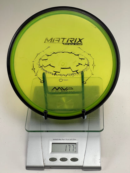 MVP Proton Matrix Midrange 177g Transparent Yellow/Green w/ Black Rim