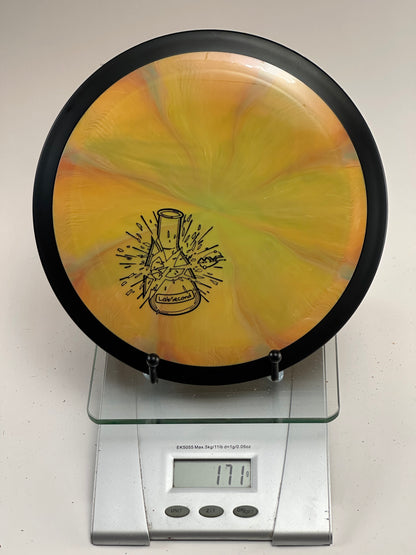 MVP Neutron Octane Lab Second (171g) Swirly Yellow/Orange w/ Black Rim