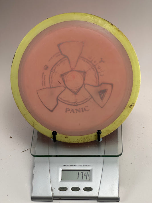 MVP Proton Panic Disc Golf Disc | Pink Transparent Plate, Yellow Rim