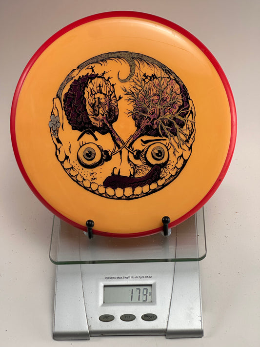 MVP Neutron Paradox Midrange – Orange w/ Red Rim, Skull Stamp
