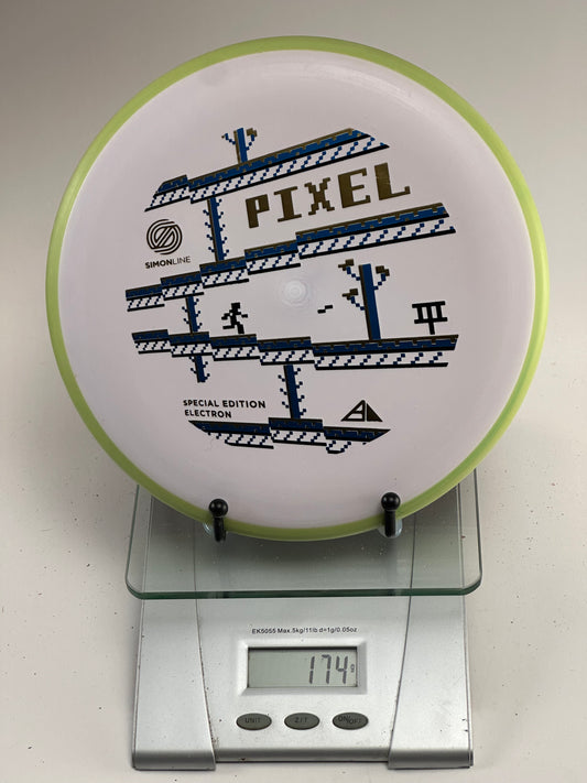 MVP Pixel Special Edition Electron (Simon Line) White w/ Green Rim 174g