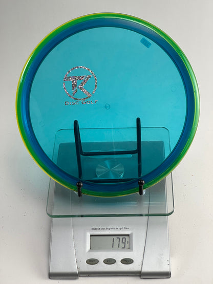 MVP Prism Plasma Pyro Midrange – Transparent Blue/Teal w/ Green Rim