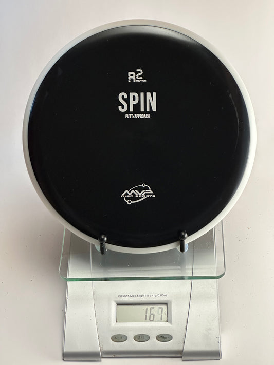 MVP R2 Neutron Spin Putt/Approach – Black w/ White Rim, 169g