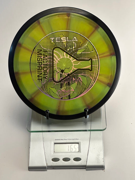 MVP Plasma Tesla Distance Driver (Factory Misprint) Yellow-Green Swirl, Black Rim