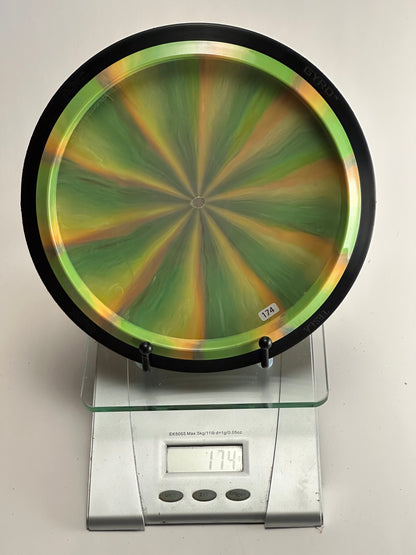 MVP Plasma Tesla Lab Second Distance Driver (Green/Orange Swirl, 174g)