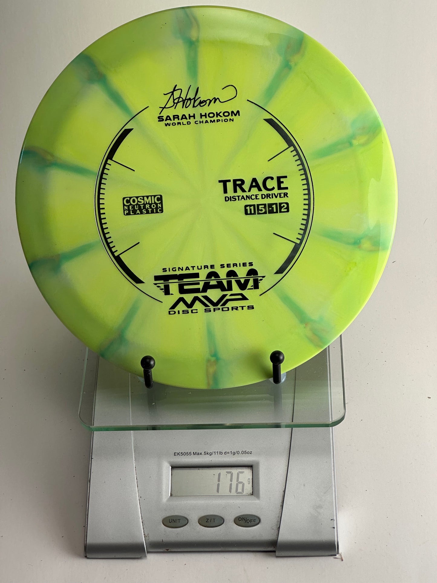 MVP Cosmic Neutron Trace (Sarah Hokom Signature) 176g Swirly Yellow-Green