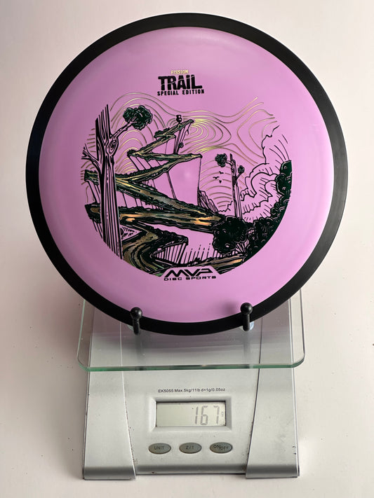 MVP Trail Fission Special Edition Disc Golf Driver – Purple/Black Forest Stamp