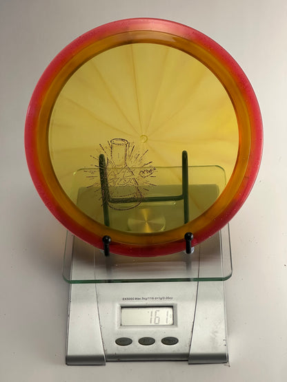 MVP Proton Vanish 161g Translucent Yellow w/ Red Rim Popcorn Stamp